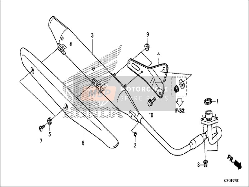 Honda C125 2019 Silencieux d'échappement pour un 2019 Honda C125